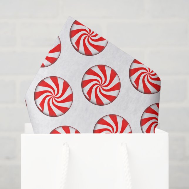 Papel De Seda Peppermint Candy (Sacola de presentes)