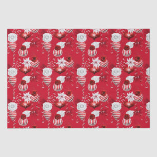 Papel De Seda Peppermint de Natal Fita Floral para Enfeite