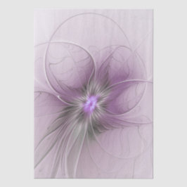 Papel De Seda Pequena Beleza Moderno Cinza Mauve Arte Fractal Fl