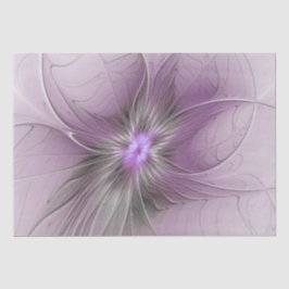 Papel De Seda Pequena Beleza Moderno Cinza Mauve Arte Fractal Fl