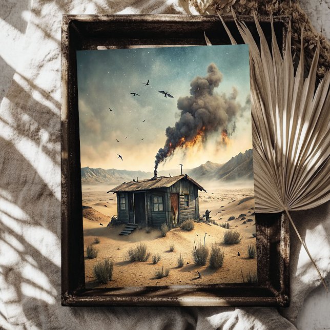 Papel De Seda Pequena casa de madeira oeste selvagem ocidental,  (Western wild west small wooden house in prairie tissue paper)