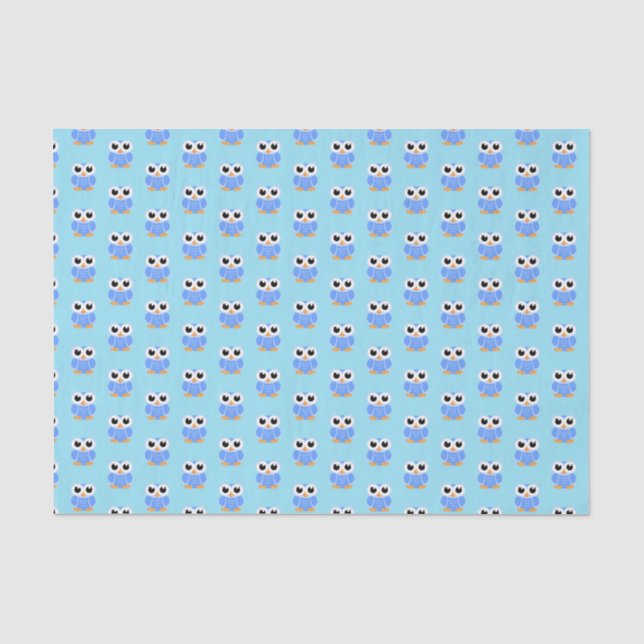 Papel De Seda "Pequena Coruja Azul" (Frente )