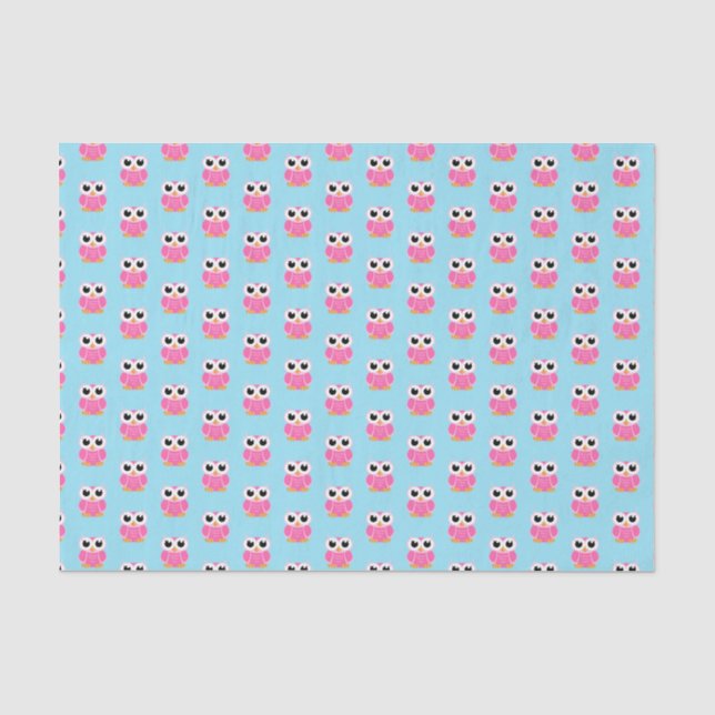 Papel De Seda "Pequena Coruja Rosa" (Frente )