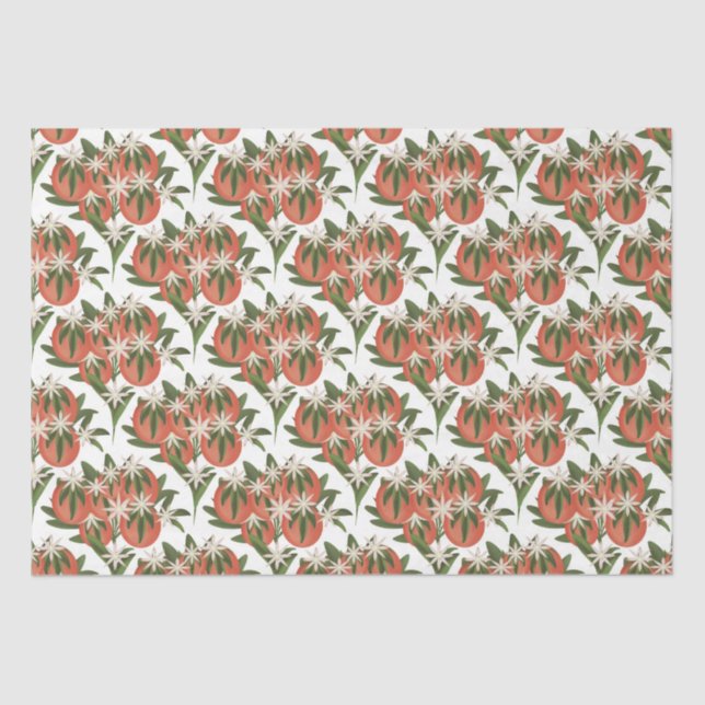 Papel De Seda Pequena Cutie Clementine | Chá de fraldas Citrus (Frente )