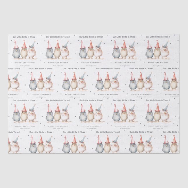Papel De Seda Pequenas Aves Festas Bonitas A Qualquer Aniversári (Frente )
