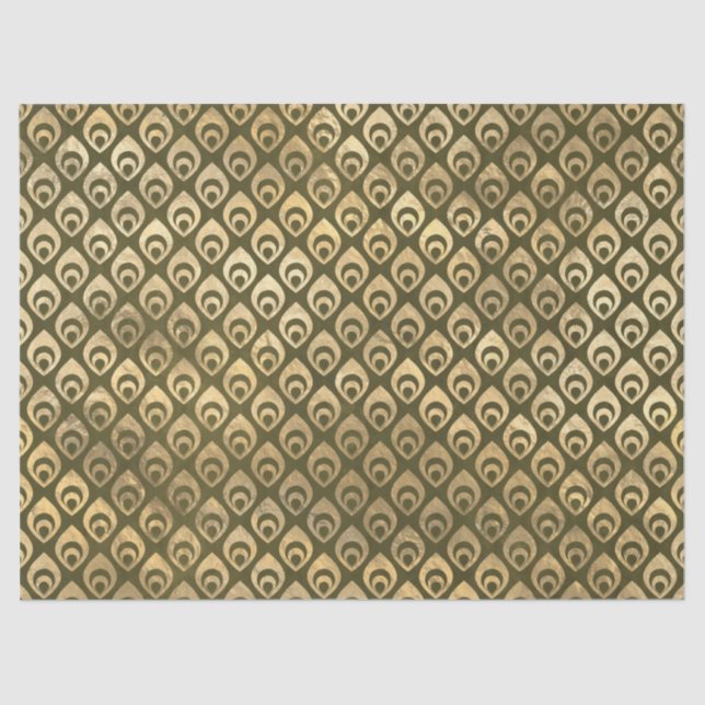 Papel De Seda Pequenas gotículas Douradas de Abstrato na página  (Frente )