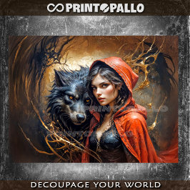 Papel De Seda Pequeno capô de equitação vermelha na verdade ama