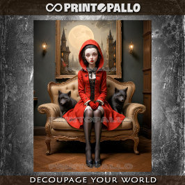 Papel De Seda Pequeno capô vermelho entra em chic com o filho do