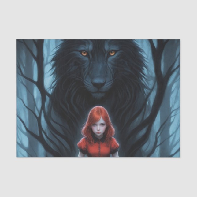 Papel De Seda Pequeno Vermelho e a Decoupage do Lobo (Frente )