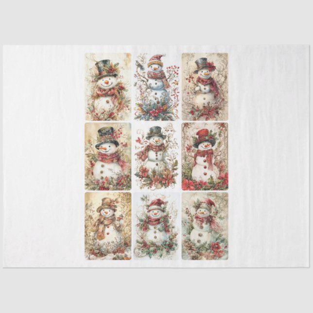 Papel De Seda Pequenos Artesanatos Snowman (Frente )