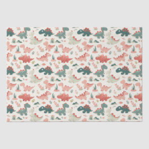 Papel De Seda Pequenos Dinossauros Bonitos