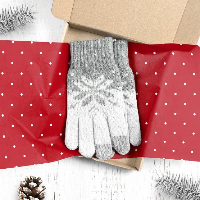Papel De Seda Pequenos Pontos Brancos em Natal Vermelho (Criador carregado)