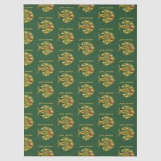 Papel De Seda Perdiz numa árvore de Natal elegante verde