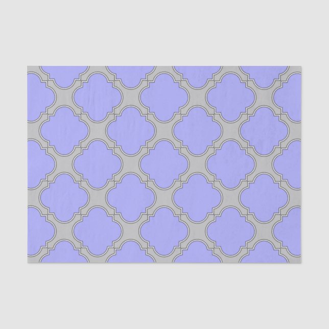 Papel De Seda Perfurador quatrefoil e cinza (Frente )
