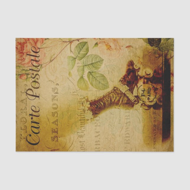 Papel De Seda Perna de Mulher Ephemera com Decoupage de Lâmina C (Frente )