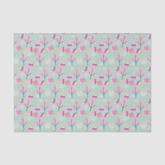 Papel De Seda Pernalas e Flores Rosa