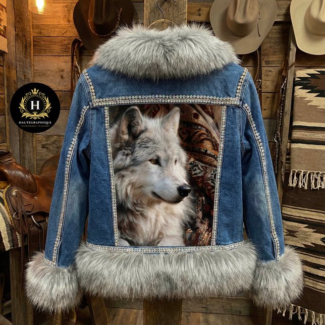 Papel De Seda Persian Rug White Wolf Portrait (Criador carregado)