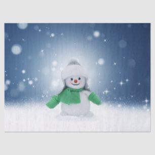 Papel De Seda Personagem adorável de boneco de neve de Natal do
