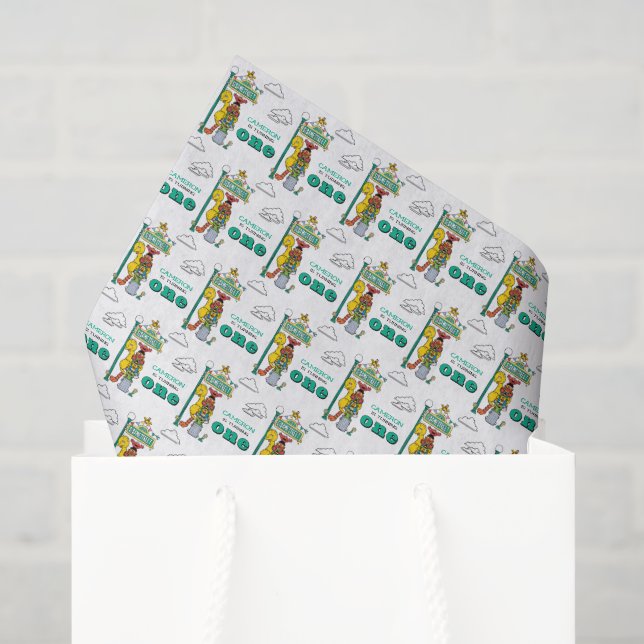 Papel De Seda Personagens da Rua Sésamo e Caixa de Lenços com Pl (Sacola de presentes)