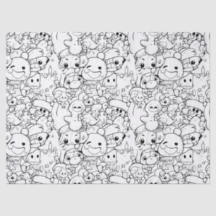 Papel De Seda Personagens Fofos Kawaii Desenhados (1)