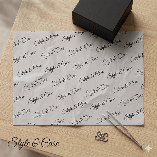 Papel de Seda Personalizado com Impressão de Nome (Personalized Tissue Paper with Name Pattern Print)