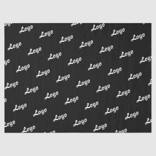 PAPEL DE SEDA PERSONALIZADO SEU LOGO MODERNO CHIC PRETO (Frente )