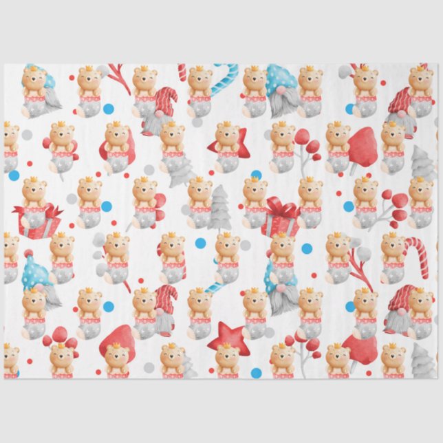 Papel De Seda Personalizar Feriados de Urso (Frente )