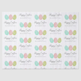 Papel De Seda Personalized Happy Easter Eggs Watercolor