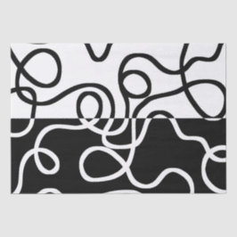 Papel De Seda Persuasão linear I: Abstrato preto e branco