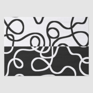 Papel De Seda Persuasão linear I: Abstrato preto e branco
