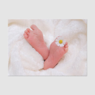 Papel De Seda Pés do bebê com margarida