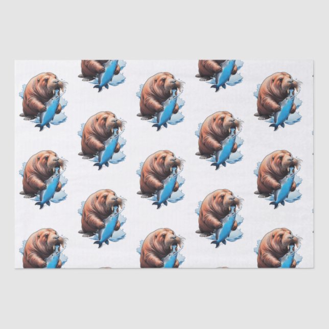 Papel De Seda Pesca Da Valsa No Mar (Frente )