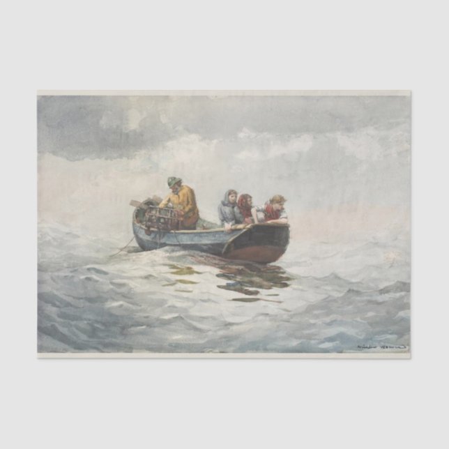 Papel De Seda Pesca do caranguejo (por Winslow Homer) (Frente )