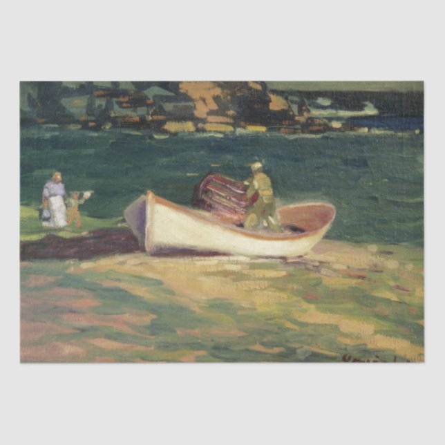 Papel De Seda Pescador em Cabo Elizabeth (Maine, EUA) (Frente )