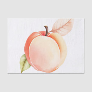 Papel De Seda Pêssego de Aquarela Elegante em Fundo Branco