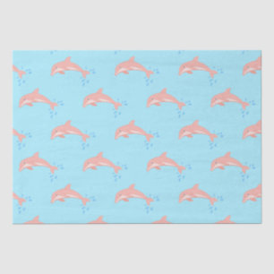 Papel De Seda Pêssego do golfinho rosa