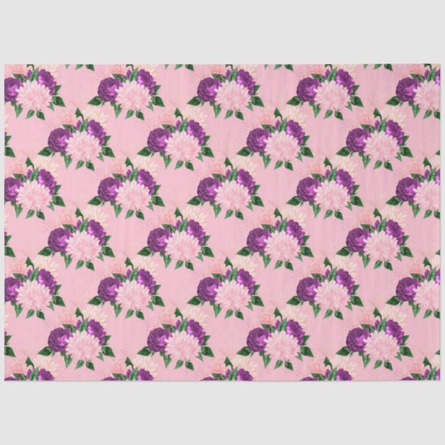 Papel De Seda Pêssego, Rosa e Lavanda Série Design 11 (Frente )