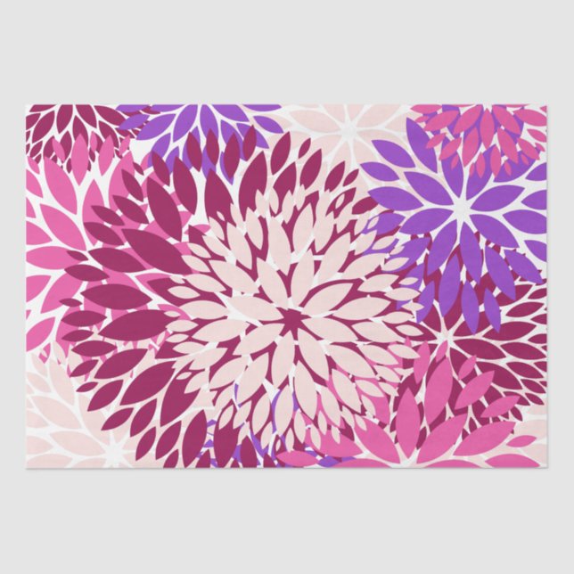 Papel De Seda Pêssego Rosa Pêssego Púrpura Dahlia (Frente )