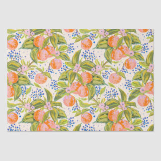 Papel De Seda Pêssegos coloridos com flores