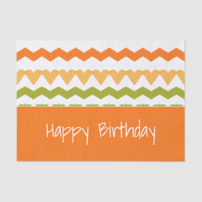 Papel De Seda Pessegueiro Laranja e Verde (Frente )