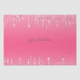 Papel De Seda Pessoal Rosa Gotejante Brilho Feminino Moderno