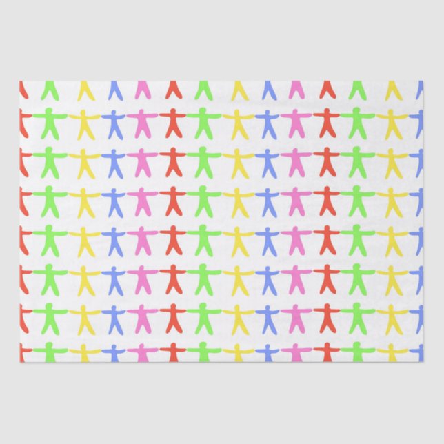 Papel De Seda Pessoas de Consciência do Autismo (Frente )