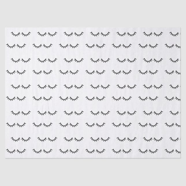 Papel De Seda Pestanas pretas (Frente )