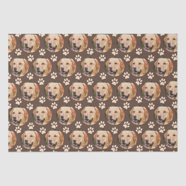 Papel De Seda Pet Photo Pattern Dog Personalizado (Frente )