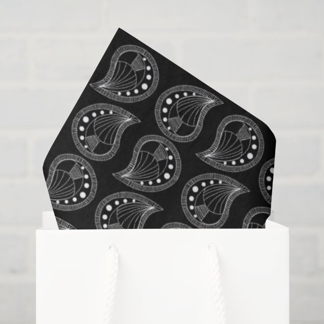 Papel De Seda Petal Paisley Ritmo linhas brancas (Sacola de presentes)