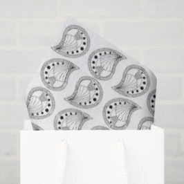 Papel De Seda Petal Paisley Ritmo linhas pretas