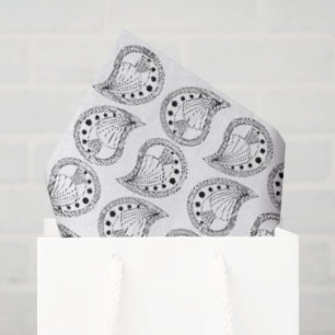 Papel De Seda Petal Paisley Ritmo linhas pretas