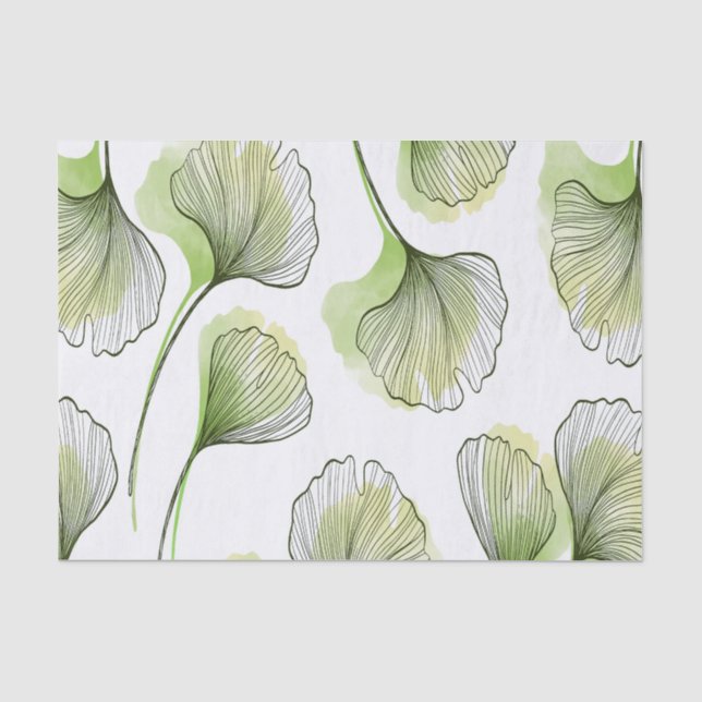 Papel De Seda Pétalas verdes (Frente )