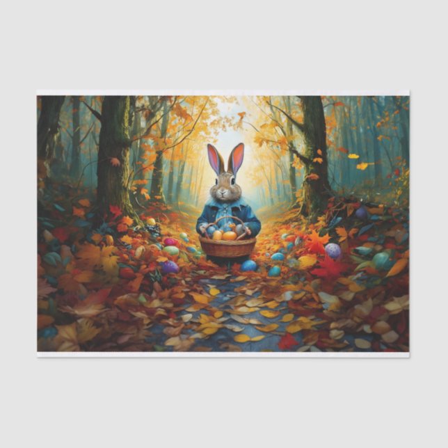 Papel De Seda Peter Easter Bunny com cesto de ovos de Páscoa (Frente )