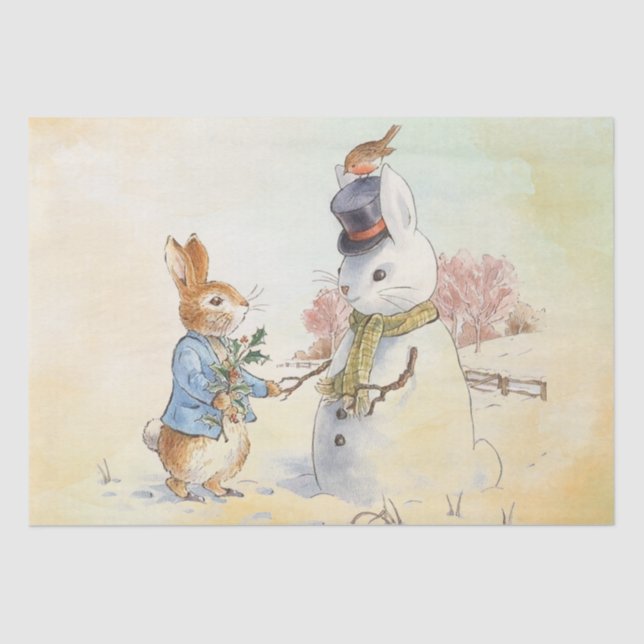 Papel De Seda Peter Rabbit (boneco de neve) (Frente )